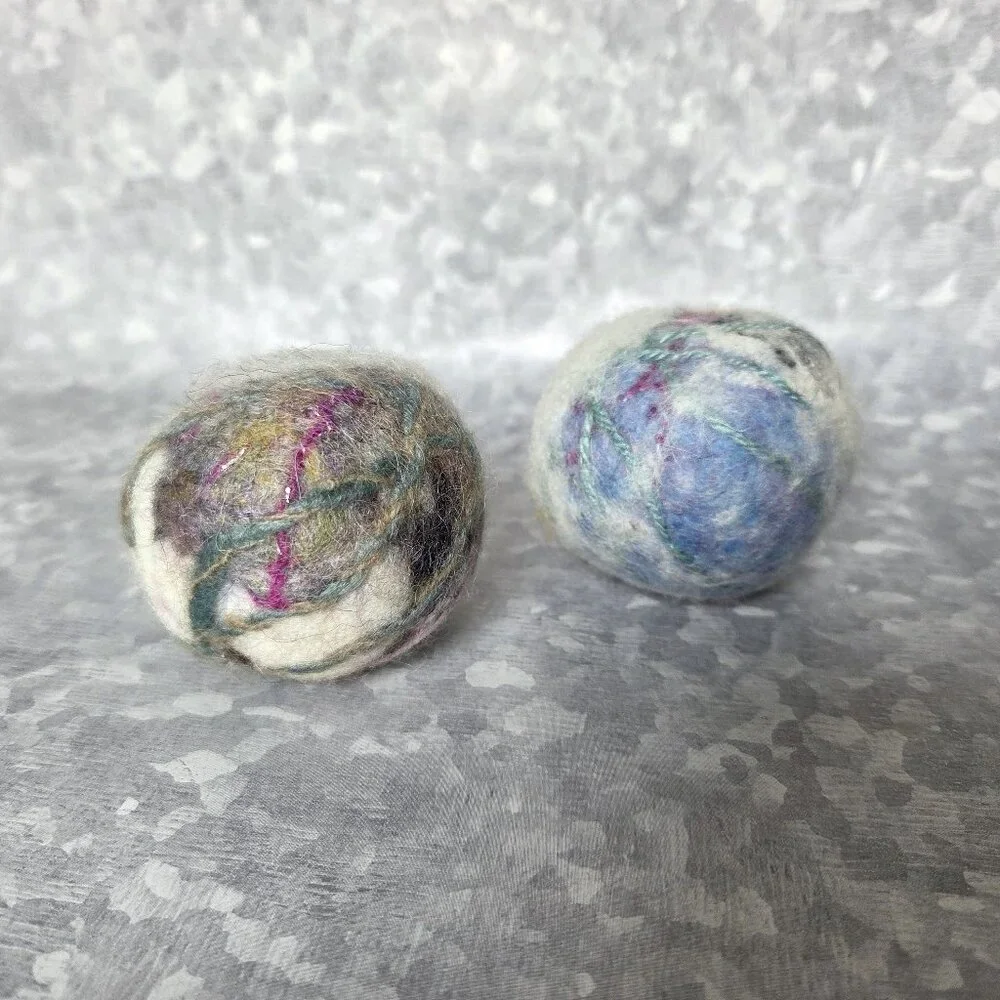 NWOT Hand Felted Wool Cat Toys with Bells - Set Of 2